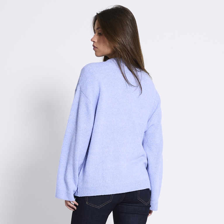 Basic knit sweater "Camilla" Light blue